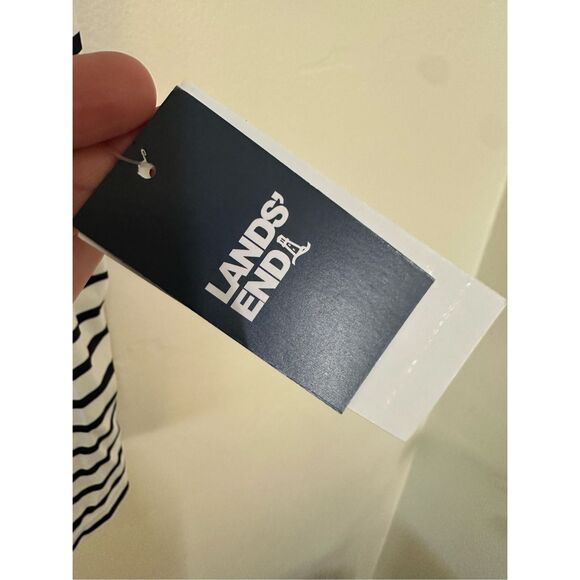Lands End Elbow Length Blue and White Stripe Rash Guard Size 2X - Picture 3 of 5